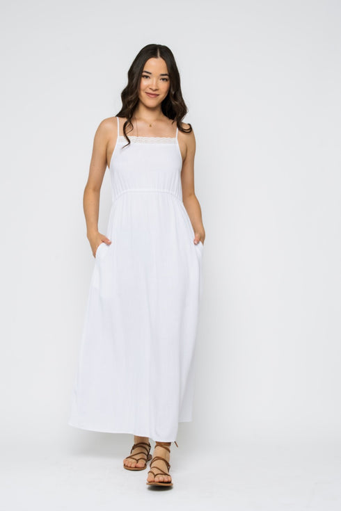 Marilyn-Eyelet Trim Sun Dress